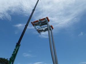 液薄膜型水質浄化装置取り卸し(つり上げ)